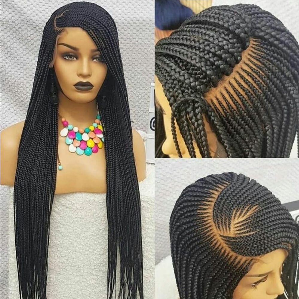 Human Hair braided wig. 3 layers.